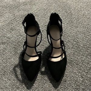 Black strappy heels